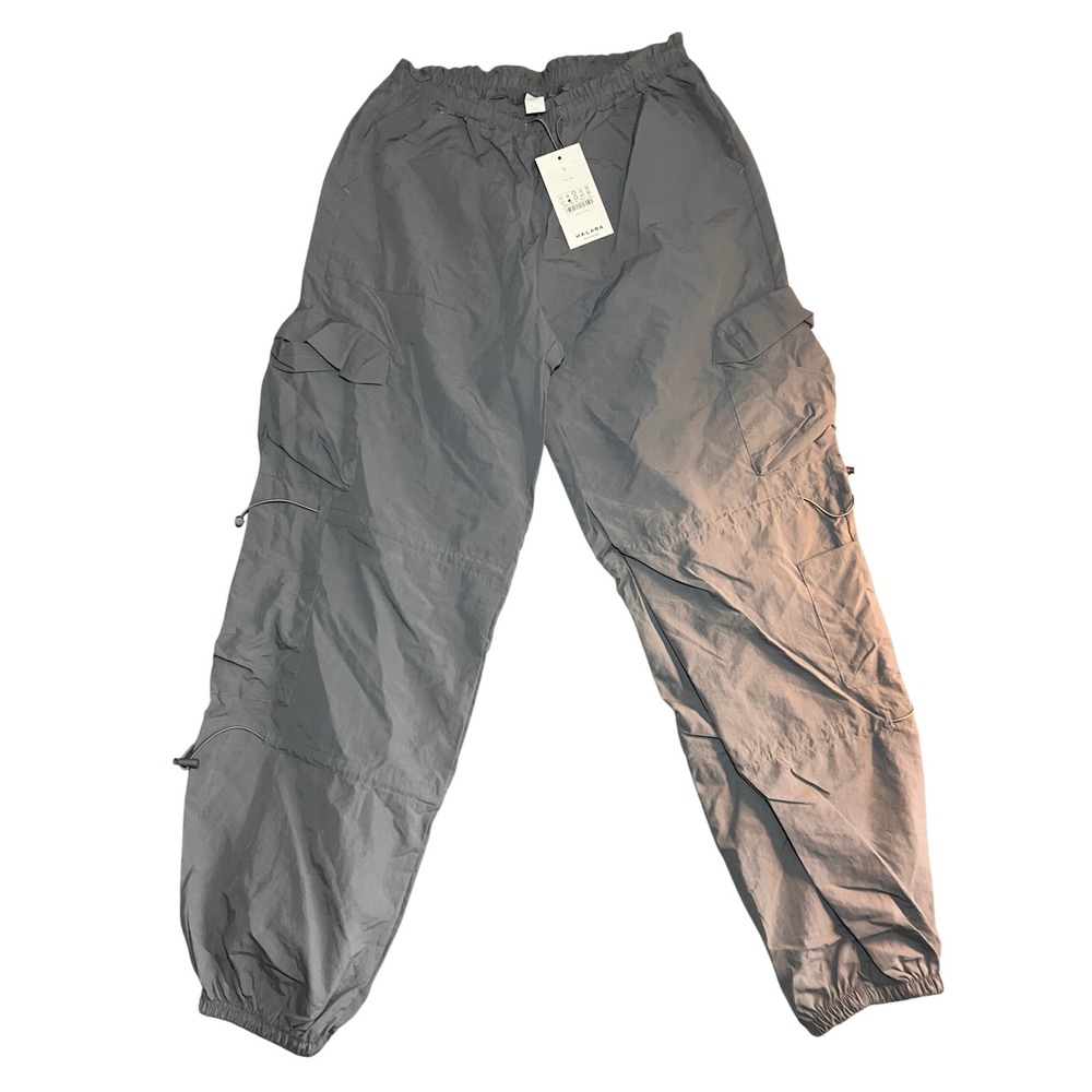 HALARA Nylon Cargo Pants Drawstring Waist Joggers‎ Gray Size S